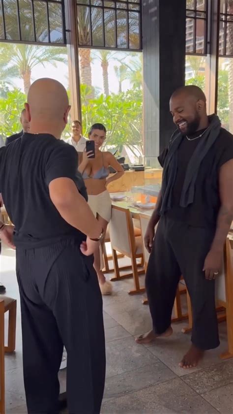 Bianca Censori Wears Tiny Bra As She Films Kanye Wests Bizarre Interaction At Dubai Restaurant