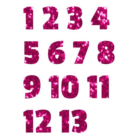 Hot Pink Glitter Numbers To White T Shirt For Girls Sizes Etsy