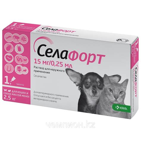 Купить СЕЛАФОРТ-15мг, капли для кошек и собак до 2,5 кг против ...