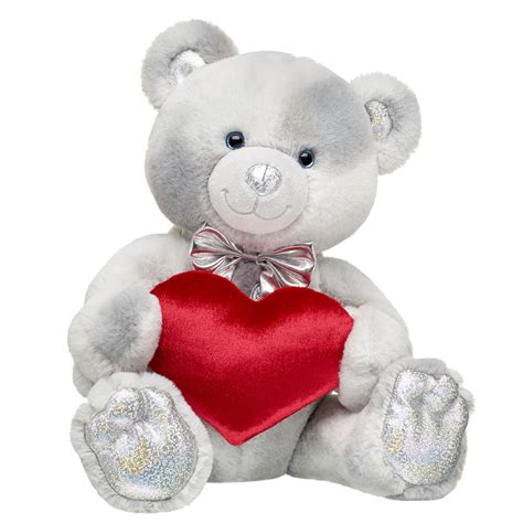 Cute White Teddy Bears With Hearts