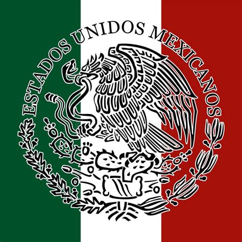 Mexico, Official National Seal on the Mexican Flag Stock Vector ...