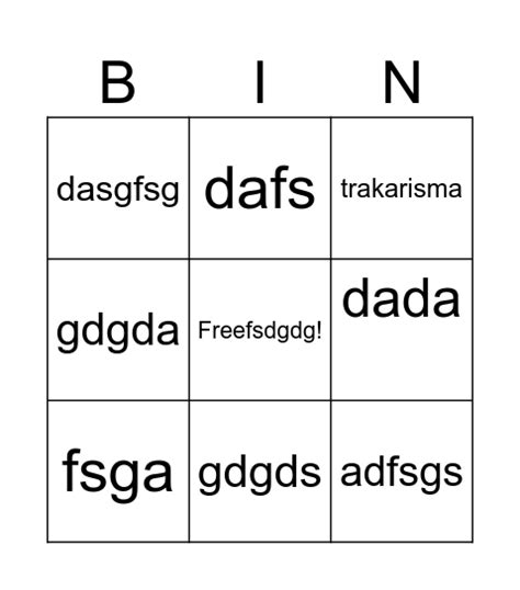 Bill Gay Bingo Card