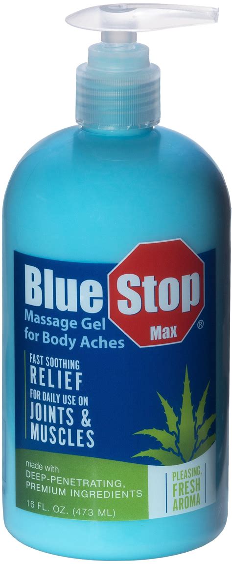 Blue Stop Max Massage Gel For Body Aches 16 Fl Oz