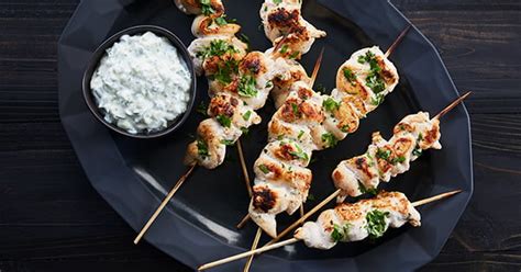 Greek Lemon Chicken Skewers With Tzatziki Sauce Largo Bar And Grill