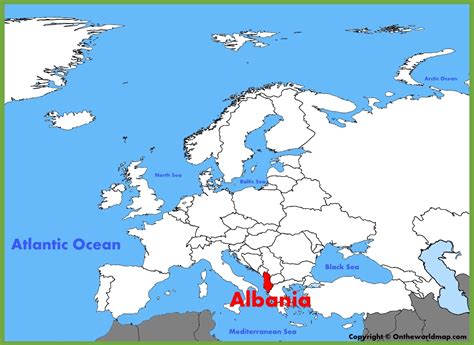 Albania Location On The Europe Map Ontheworldmap