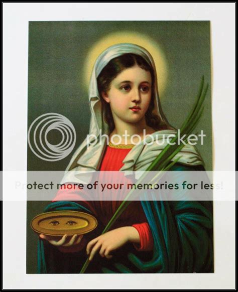 Large Traditional Catholic Print ST. LUCY STA. LUCIA Eye Problems