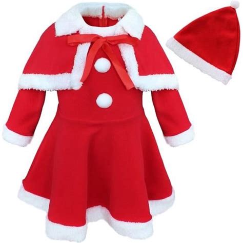 Déguisement Noël Bébé Fille Inlzdz Robe Mère Noël Ensemble Rouge