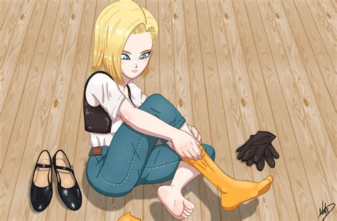 Android 18 Puts On Socks Remake By Nashdnash2007 On Deviantart