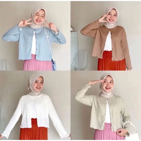 Jual Cardigan Rajut Wanita Crop Outer Crop Rajut Cewek Crop Top