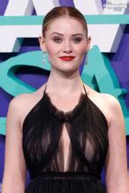 Virginia Gardner Sexy Flashes Her Hot Boobs Wearing An Amazing See Through Black Dress At Cines