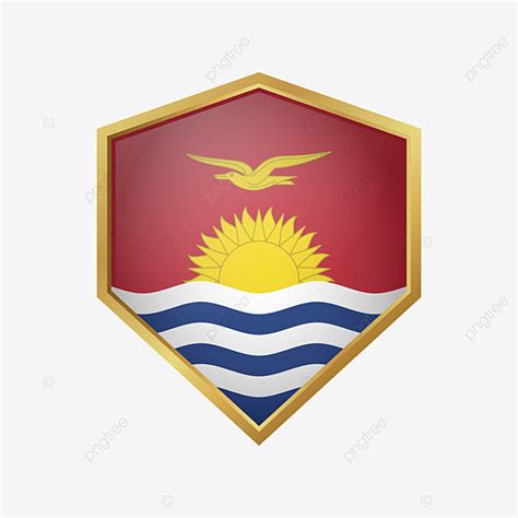 Flag Shield Vector Art Png Kiribati Flag Vector With Gold Shield Frame