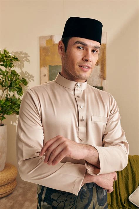 Sipo Eid Baju Melayu Moden In Seashell Nude Buy Baju Melayu Mod