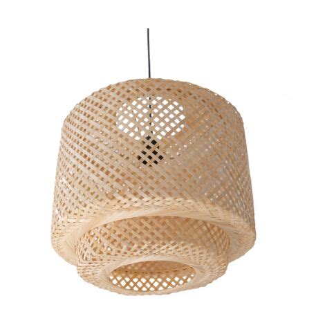 Lustre De Plafond En Bambou Suspension De Style Boho Bali Hya Naturel