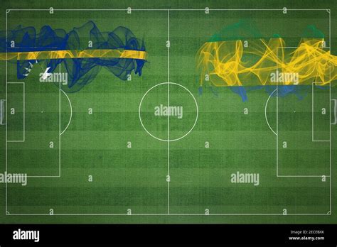 Nauru vs Gabon Soccer Match, national colors, national flags, soccer