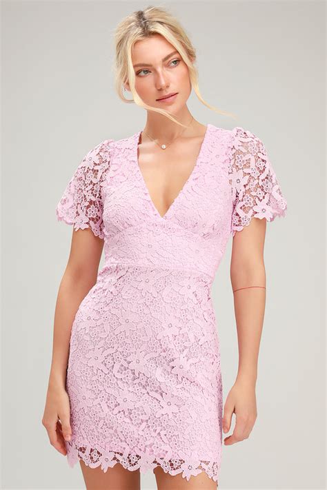 Cute Light Pink Lace Dress Lace Mini Dress Short Sleeve Dress Lulus