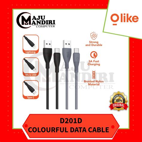 Jual Olike Cable Data Fast Charge Micro Type C Lightning D D Garansi