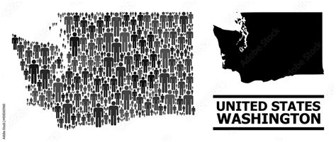 Map of Washington State for demographics proclamations. Vector ...