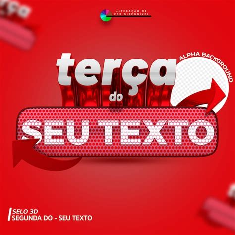 Premium PSD Selo 3d terça do seu texto para composição