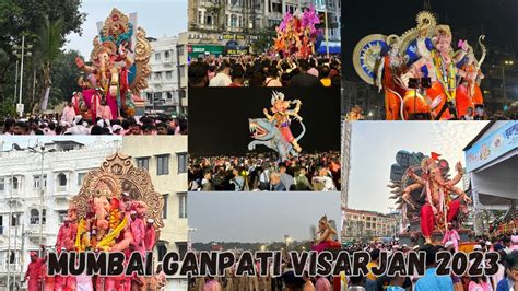 Mumbai Ganpati Visarjan 2023 Girgaon Chowpaty Ganpati Visarjan Biggest