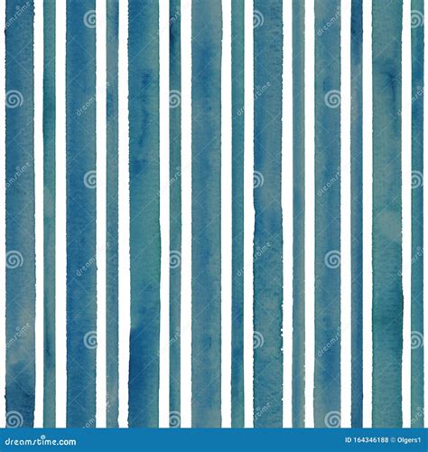 Watercolor Teal Blue Stripes On White Background Black And White