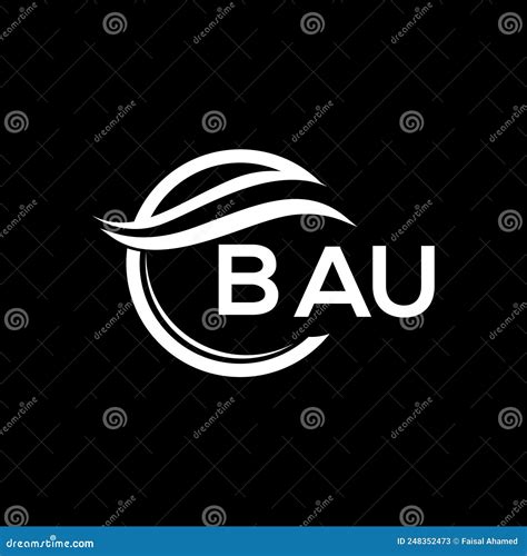 Bau Letter Logo Design On Black Background Bau Creative Circle Letter