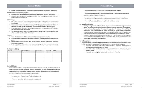 Iso 27001 Password Policy Template Iso Templates And Documents Download