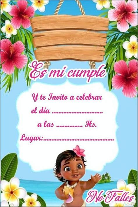 Bonitas Tarjetas De Invitaciones Para Cumple De Moana De Disney In