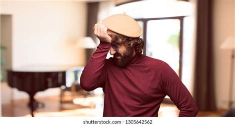 French Artist Beret Sad Expression Stock Photo 1305642562 Shutterstock