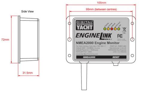 DIGITAL YACHT Enginelink Nmea 2000 Engine Monitor Instruction Manual