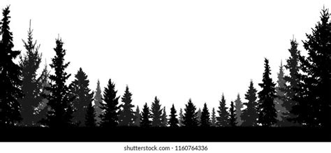 Forest Coniferous Trees Silhouette Vector Background Stock Vector (Royalty Free) 1160764336 ...