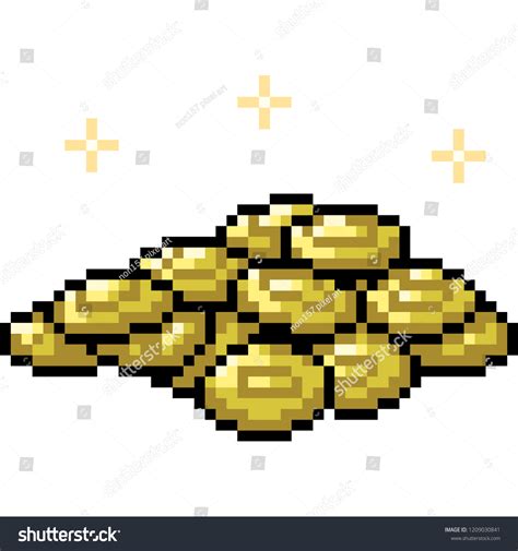 Vector Pixel Art Gold Coin Isolated Stock Vector (Royalty Free ...