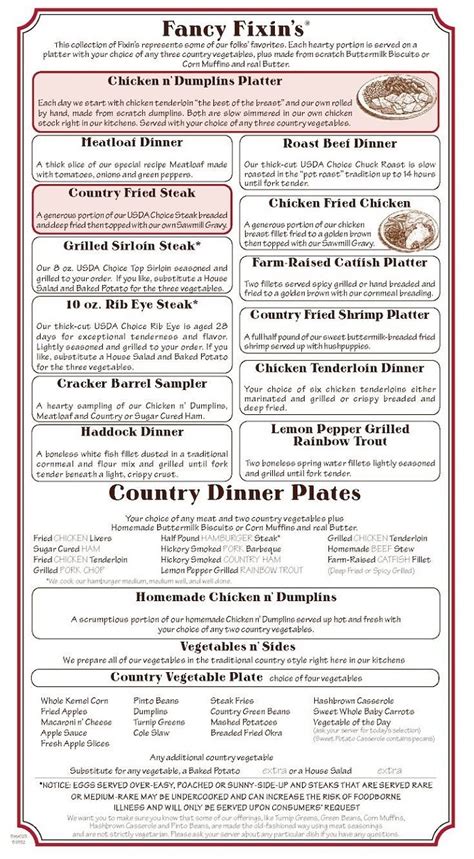 Cracker Barrel Menu Prices 2024: Lunch + Dinner