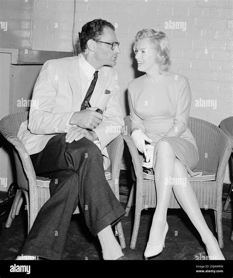 Actress Marilyn Monroe And Playwright Husband Arthur Miller Seen Here