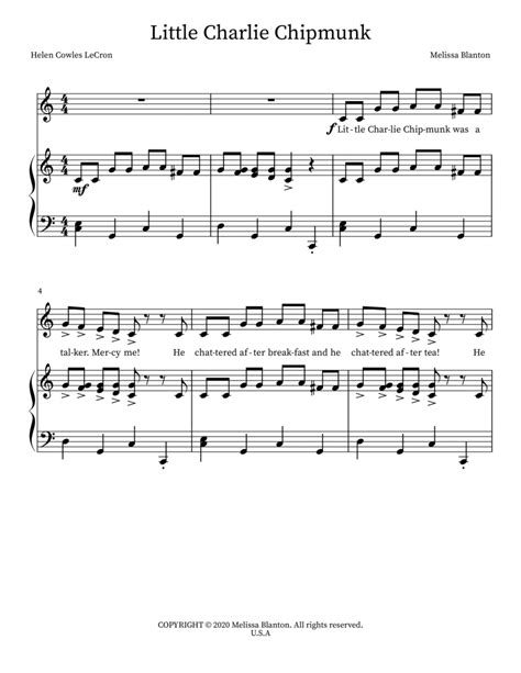 Little Charlie Chipmunk - Voice - Digital Sheet Music | Sheet Music Plus