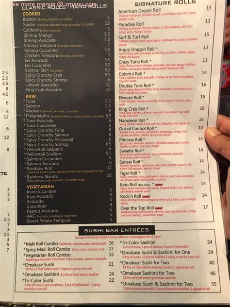 Menu At Miko East Northport Sushi And Hibachi Restaurant East Northport