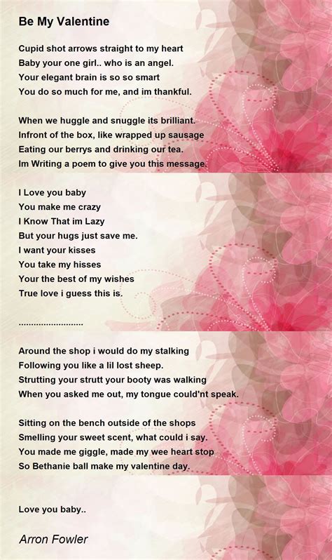 Be My Valentine Poem by Arron Fowler - Poem Hunter