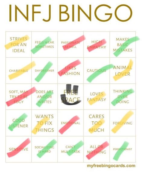 All The Mbti Bingo Cards 😱 Myers Briggs [mbti] Amino