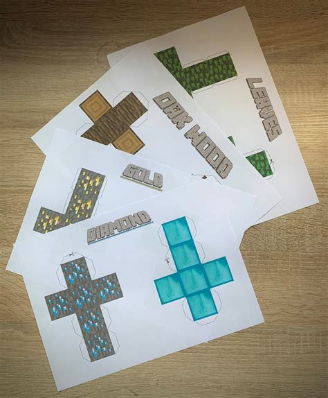 Minecraft Printable Paper Block Paper Instant Download Print To Print Yourself T Idea