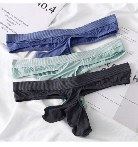 Sexy Gay Men Briefs Ice Silk Underwear Bulge Pouch G String Underpants Thong Ebay