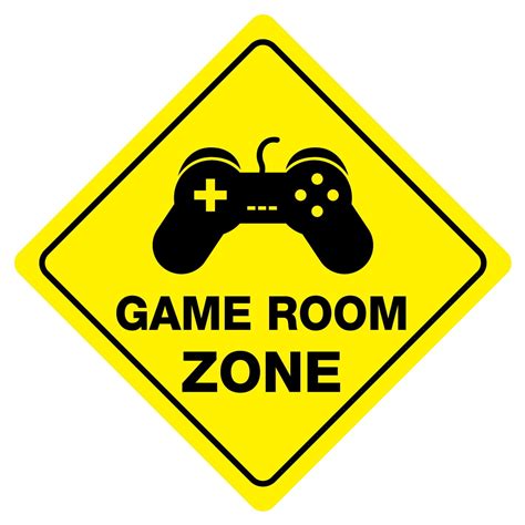 Game Room Zone Funny Novelty Crossing Sign