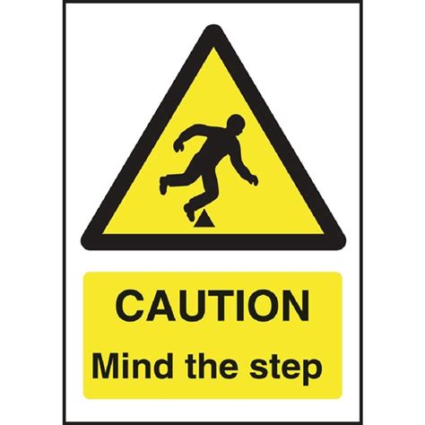 Caution Mind The Step Sign W290 Nisbets