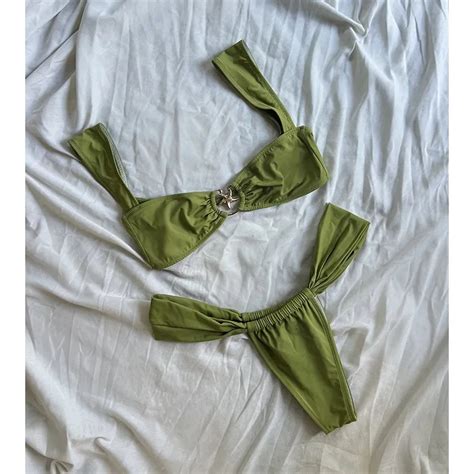 Sexy Starfish Push Up Diamante Bikini Set With Thong Women S Swimwear For Beach And Pool Solid