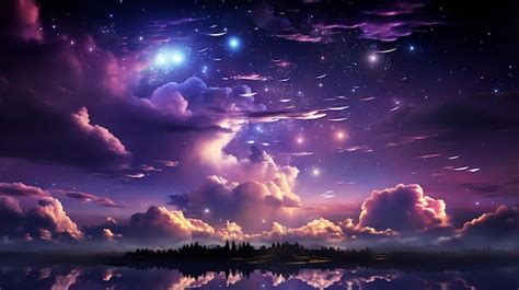 Fantasy night sky HD 8K wallpaper Stock Photographic Image | Premium AI ...