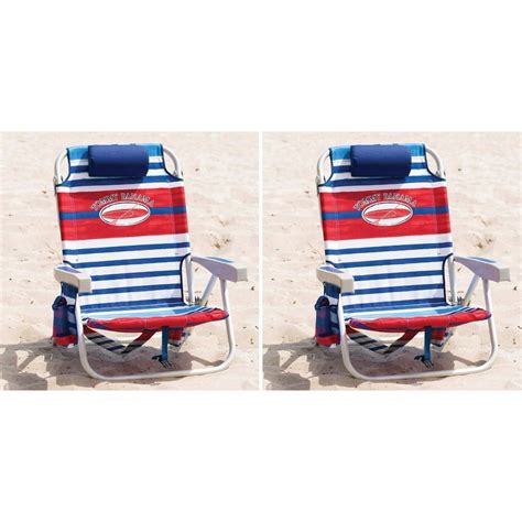 2 Tommy Bahama Backpack Cooler Beach Chair Red / Blue Stripe - Walmart ...