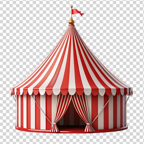 Premium PSD Red And White Circus Tent Isolated On Transparent Background