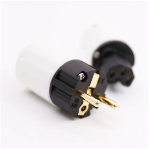 Pair HIFI EU US Schuko AC Power Plug IEC Female Connector EBay