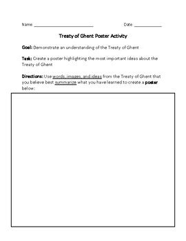 Treaty of Ghent Poster Activity by Jwood Education | TPT