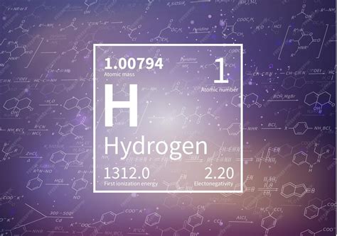 Massa Molecular Do Hidrogênio - Elemento químico de hidrogênio com primeira massa atômica de energia de ...
