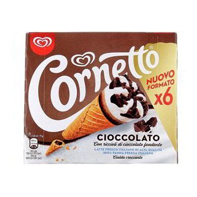 Cono Gelato Algida Cornetto Cioccolato X 6 Pezzi Gr 450