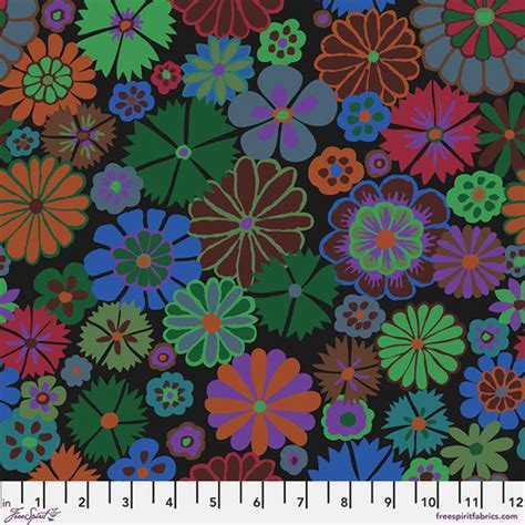 August 2024 Folk Flower Dark Kaffe Fassett Collective Freespirit Fabrics